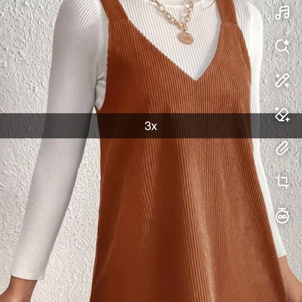 Elegant Brown Corduroy Dress